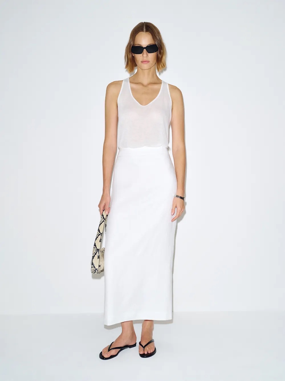 Reformation Lydia Maxi Pencil Skirt in Oatmeal Linen